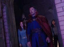 Rachel McAdams, Benedict Cumberbatch, and Xochitl Gomez in “Doctor Strange in the Multiverse of Madness.”