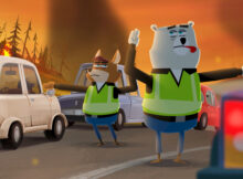 Animated animal characters direct traffic in short film in Back Home Again