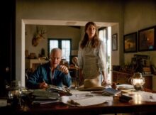 A farmer and his partner inside their home in the film homestead