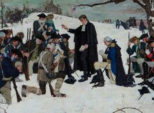 A painting of a chaplain supporting soldiers in Fighting Spirit: A Combat Chaplain's Journey