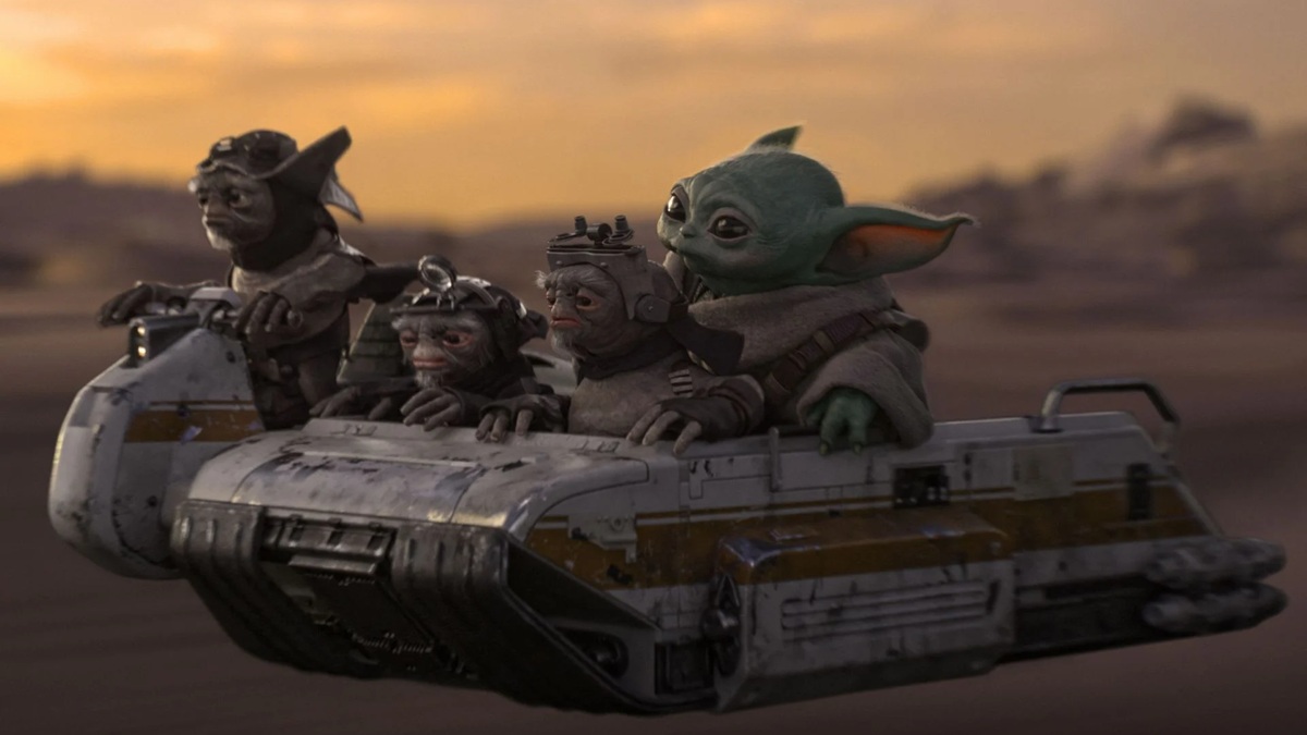 The Anzellans and Grogu in a scene from ‘The Mandalorian and Grogu’.