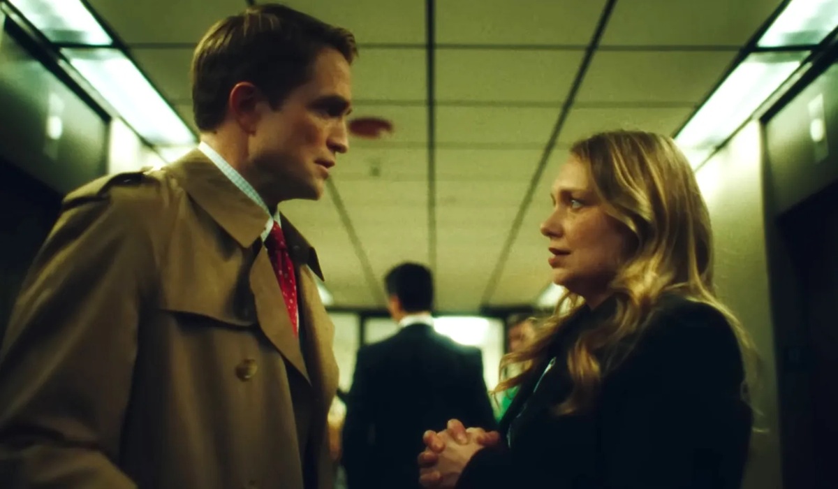 Robert Pattinson and Merritt Wever in a scene from ‘Primetime’.